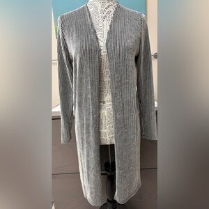 Caution To The Wind Black And White Stripe Stretch Open Robe Witch Costume L